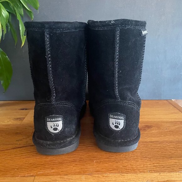Bearpaw Evangeline Youth Black Suede Wool Lined Boots Size 4 | Cozy Winter Boot - Picture 3 of 7